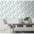 thumbnail image 2 of NextWall Blue Sketched Floral Peel and Stick Wallpaper, 2 of 8