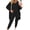 Black, variant on 3 Pcs/Set Women Vest Coat Pants Suit Round Neck Sleeveless Top Long Sleeves Solid Color Coat Elastic Waist Wide Leg Trousers Daily Wear Sport Outfit Fall Spring Tracksuit