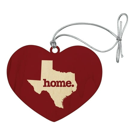 This Is Christmas Maroon 5 Texas TX Home State Solid Maroon Officially Licensed Heart Love Wood Christmas Tree Holiday Ornament ()
