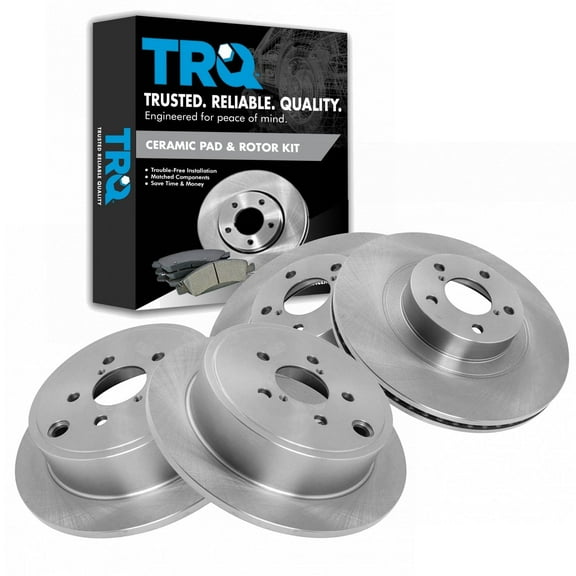 TRQ Front and Rear Brake Rotors Set Fits Select 2013-2015 Subaru BRZ 2009-2013 Forester 2008-2014 Impreza 2010-2014 Legacy Outback
