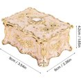 thumbnail image 2 of XYCCA Jewelry Box, Vintage Rectangular Jewelry Storage Box, Retro Metal Antique Enamel Gold Trim Rhinestone Trinket Storage Box Case White-0628, 2 of 5