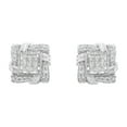 thumbnail image 3 of .925 Sterling Silver 1/2 Cttw Round-Cut Diamond Stud Earrings (I-J Color, I1-I2 Clarity), 3 of 7
