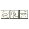 thumbnail image 2 of Stupell Indtries Playful Grey Dinosaurs Green Plants Tyrannosaur,12 x 12,Design by Daphne Polselli, 2 of 5