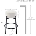 thumbnail image 3 of Modern Counter Height Bar Stools Set of 3, Black Swivel Bar Stools Boucle for Kitchen Island, 26" Comfortable Upholstered Counter Chairs, 3 of 15