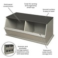 thumbnail image 2 of Badger Basket Children's 2-Bin Stackable Wooden Storage Cubby 5.3 Cu ft. – Woodgrain Gray, 2 of 10