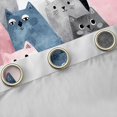 thumbnail image 4 of Feelyou Watercolor Cat Curtains Pack of 2 (42x84 Each), Kitten Curtains Blackout, 4 of 6