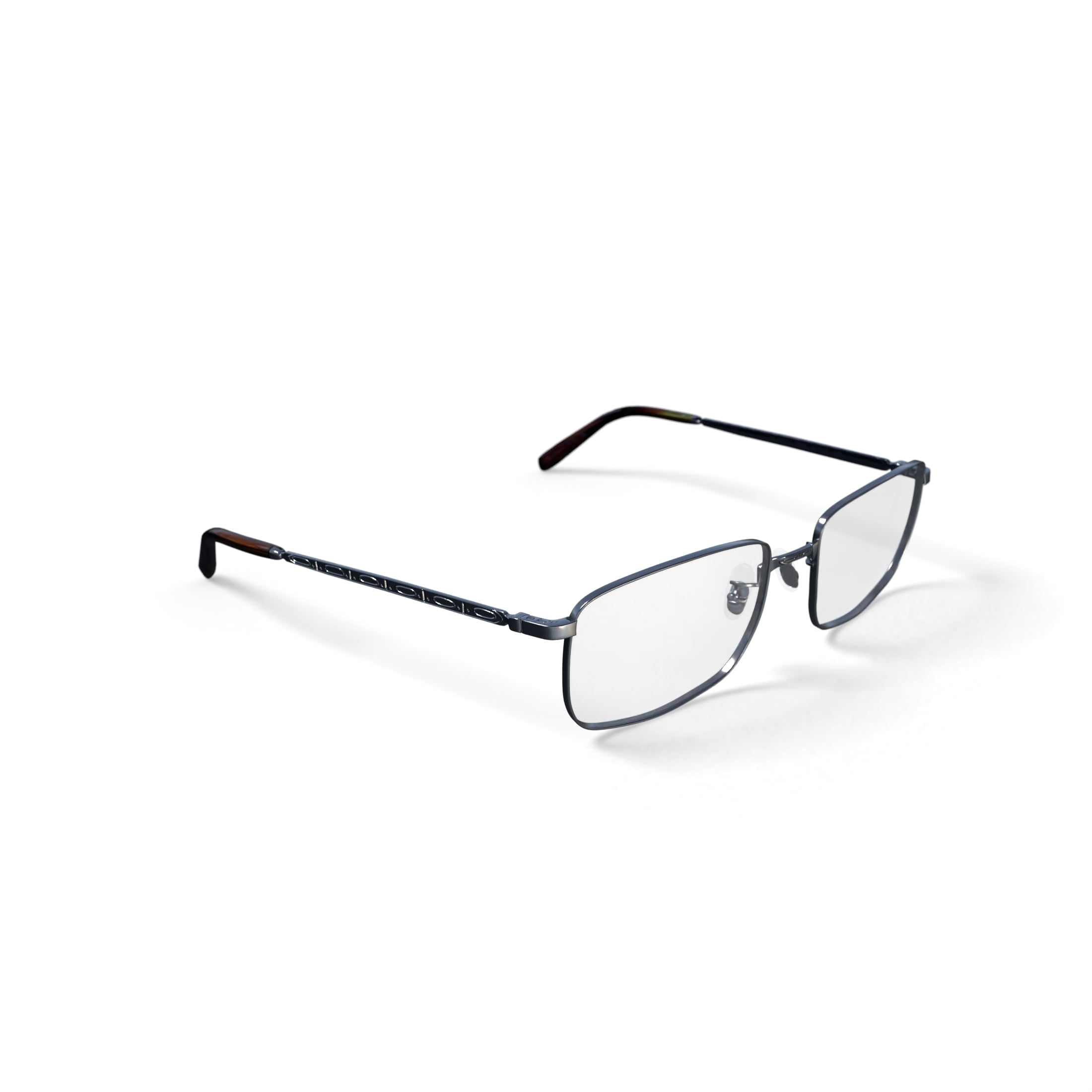 Ray-Ban Prescription Eye Glasses with Rectangle Frames and Case, Polished Gunmetal, Size 57