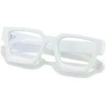 Square Thick Frame Glasses for Women Men Fashion Blue Light Glasses Trendy Chic Computer Eyeglasses  (White)