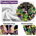 thumbnail image 2 of Mardi Gras Alligator Christmas Tree Skirt, 48 Inches Lace-up New Orleans Carnival Tree Skirt, Celebration Holiday Party Indoor Decoration Masquerade Home Decor, 2 of 6