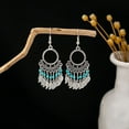 thumbnail image 5 of Sdmnsg-T Vintage Peacock Dangle Earrings for Women Bohemian Blue Crystal Feather Peafowl Statement Drop Dangling Stud Earring Boho Xmas Birthday Holiday Wedding Jewelry Gifts for Her Bff, 5 of 10