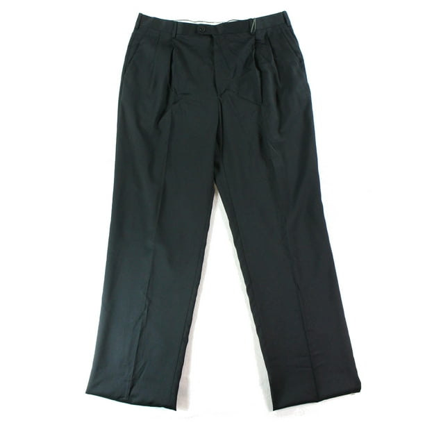 Zanella - NEW Black Mens Size 38X38 Double-Pleated Dress Pants ...