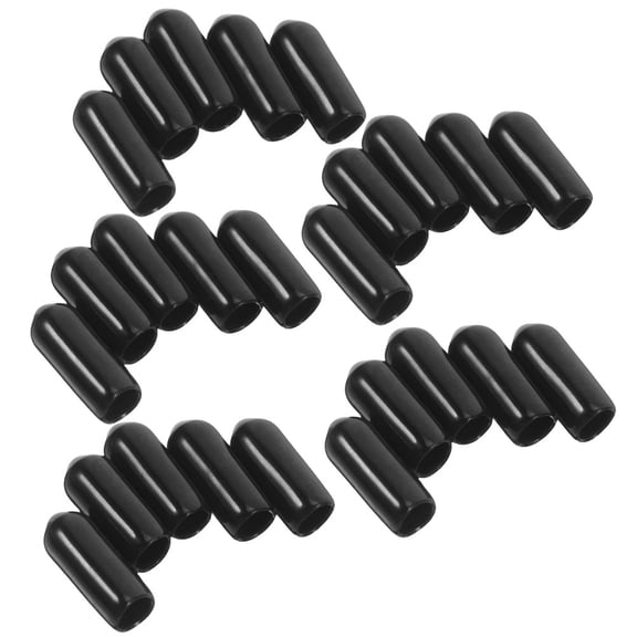 LOLIPPYY 300Set Round Screw End Caps Black PVC Protection for Wire Home Use