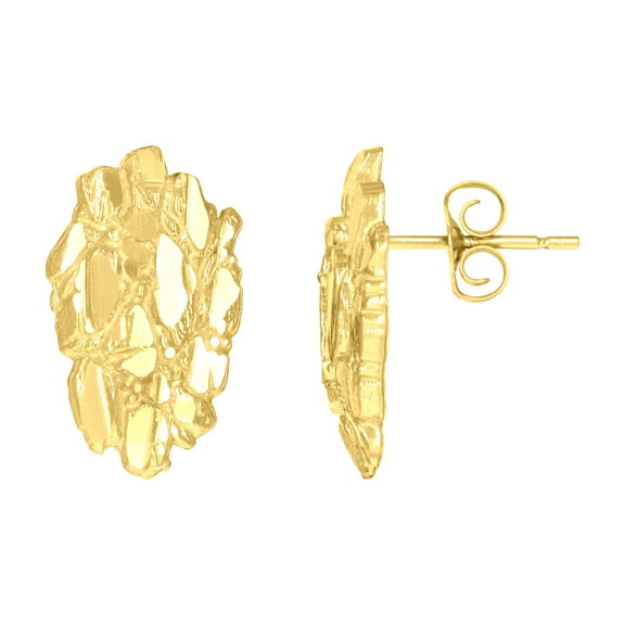 10k Yellow Gold Mens Fashion Nugget Stud Earrings Jewelry Gift for Men