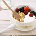 thumbnail image 2 of 1 Set 2pcs Salad Spoon Round Wood Spoon and Fork Salad Servers Wood Color, 2 of 8