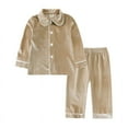 thumbnail image 1 of Navidad niños bebés niñas niño ropa de dormir terciopelo rojo manga larga con capucha chaquetas abrigos ropa de abrigo con bolsillo conjunto de pijamas para niños pequeños, 1 of 4