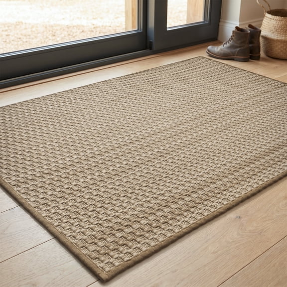 SIXHOME 24"x35" Non Slip Entryway Door Mat Indoor Outdoor Welcome Mat Durable Low Profile Front Door Rug for Home Porch Patio Beige