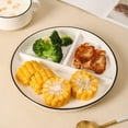thumbnail image 4 of Plato de porcelana para dieta saludable, plato para bajar de peso de 3 compartimentos, plato para controlar las porciones de pérdida de peso para adultos, 4 of 4