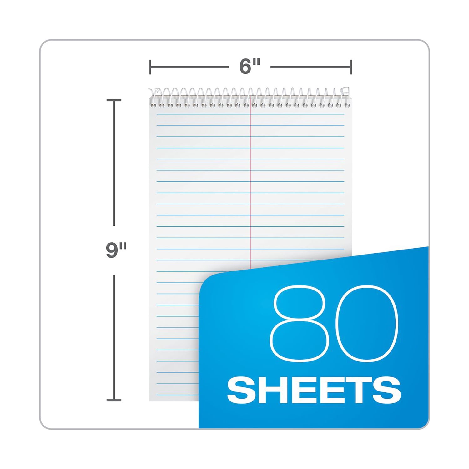 TOPS Steno Books, 6" x 9", Gregg Rule, 80 Sheets, Pack of 3