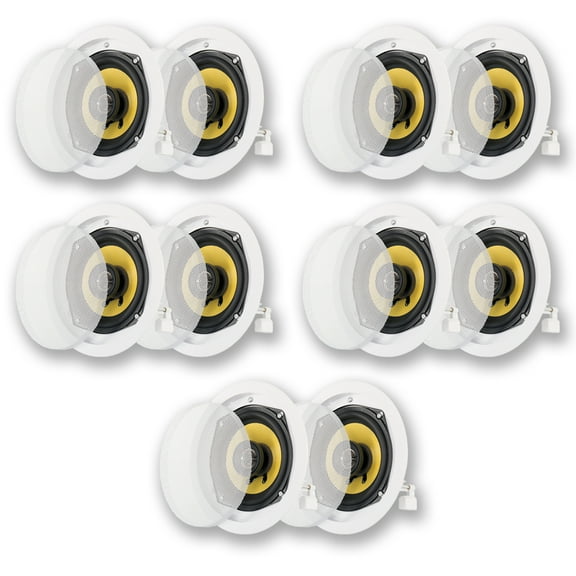 Acoustic Audio HD-5 In Ceiling Speakers Home Theater Surround Sound 5 Pair Pack