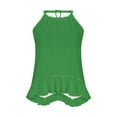 thumbnail image 7 of ZQUUVOU Tank Top For Women Halter Solid Color Loose Ruffle Casual Tops (Green,M), 7 of 7