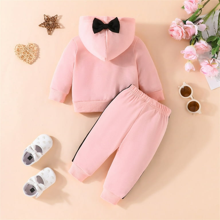 Toddler Baby Girl Clothes Set Big Sister Little Sister Matching Outfit Letter Graphic Long Sleeve Hoodies Sweatshirt Tops And Pants Set Pink Cute Outfits For Girls 12 Months 18 Months Walmart