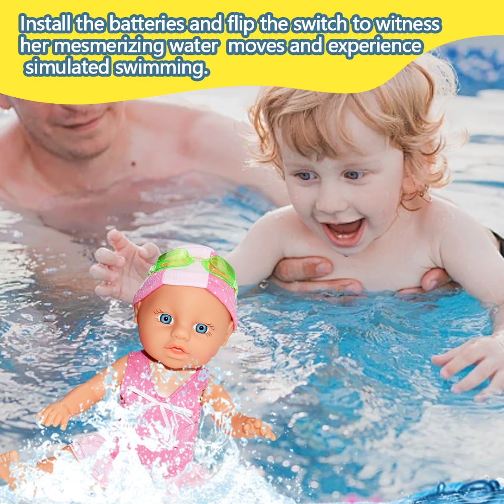 Water Fun Swimming Doll -  Waterproof Reborn Swim Doll Electric Doll Can Swim Lifelike Baby Doll, Water Fun Toy Best Birthday Christmas Gift