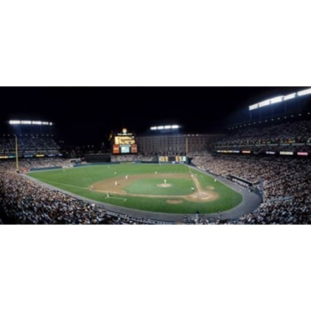 Baseball Game Camden Yards Baltimore MD Canvas Art - Panoramic Images (15 x