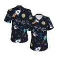 thumbnail image 3 of Goofa Space Pattern Women's Slim-Fit Short-Sleeve V-Neck T-Shirt,Classic-Fit Short-Sleeve V-Neck T-Shirt-Small, 3 of 5