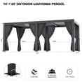 thumbnail image 3 of 10'×20' Outdoor Louvered Pergola, Aluminum Outdoor Louvered Pergola Patio with Adjustable Roof for Outdoor Deck, Backyard, Garden, 3 of 6
