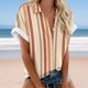 thumbnail image 1 of mfyjkho Tops De Moda Para Mujer, Blusa Informal De Manga Corta Con Botones Y Bolsillo Para Mujer, Cómoda Y A La Moda Tops Para Mujer Xl, 1 of 3