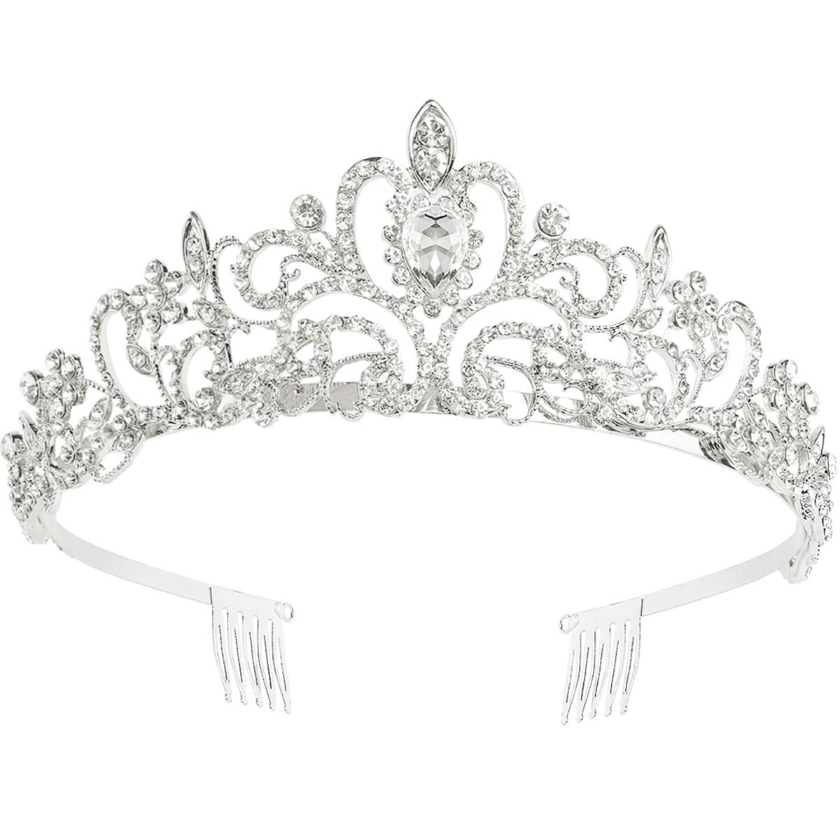 Vintage Wedding Hair Accessories Crystal Crown Pageant Tiara Headpiece Jewelry 