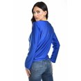 thumbnail image 3 of Blusa elegante de satín Roman Fashion /Juvenil, 1787 (Azul rey) azul M, 3 of 5