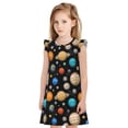 thumbnail image 1 of Balery Planets In Deep Space Camisón de princesa para niñas, pijama de algodón con mangas abullonadas, suave y bonito.-Small, 1 of 6