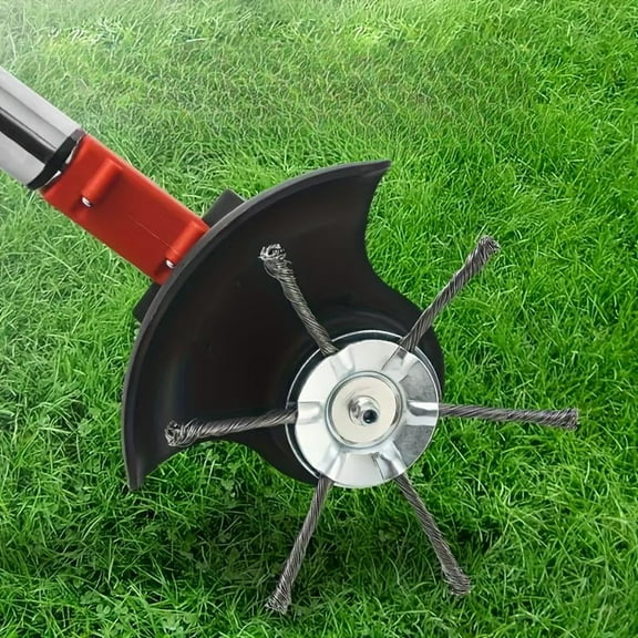 Steel Wire Wheel Grass Trimmer Head, Lightweight Lawn Mower Attachment, Electric Weed Eater Edger Tool for Garden Landscaping