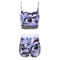 thumbnail image 2 of TiaoBug Girls 2 Piece Camouflage Athletic Set Spaghetti Straps Crop Top with Shorts Set Dance Activewear, 2 of 3