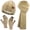 Beige, variant on FZ FANTASTIC ZONE Womens Winter Warm Knit Beanie Hat Touchscreen Gloves Long Scarf Set with Fleece Lined Skull Caps Neck Scarves for Women Men,Black