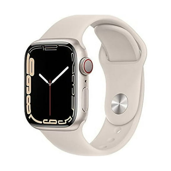 Restored Apple Watch Series 7 GPS   Cellular, 41mm Starlight Aluminum Case with Starlight Sport Band - Regular (Refurbished)