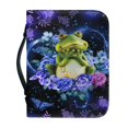 thumbnail image 1 of Xoenoiee Butterfly Floral Frog Pattern Faux Leather Bible Cover for Men Boys Women Girls Christian Bible Case with Handle Carrying Book Case Protector Bible Tote Handbag Gifts, L, 1 of 7