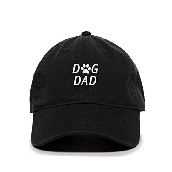 Tech Design Dog Dad Baseball Cap Embroidered Cotton Adjustable Dad Hat Black
