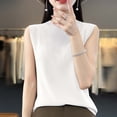 thumbnail image 2 of XuJwPNcy Women's Sleeveless Sweater Vest Summer Mock Neck Ribbed Knit Lightweight Pullover Casual Loose Fit Tank Tops, 2 of 3