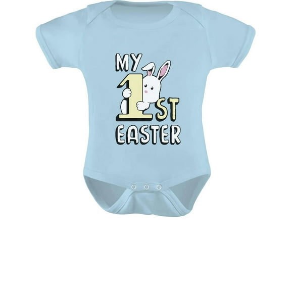 Tstars Boys Unisex Easter Holiday Shirts My 1st Easter Gift Cute Little Bunny Happy Easter Party Shirts Easter Gifts for Boy Infant Baby Bodysuit