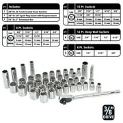 GreatNeck Mechanic's Tool Socket & Ratchet Set, 82 Pieces