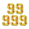 thumbnail image 1 of 5 Pcs Parches de Número de Béisbol para Planchar, 2.8"x1.97" Parches de Número 9 de Chenilla Bordados con Brillo Dorado (Amarillo), 1 of 7