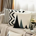 thumbnail image 2 of Set of 4 Decorative Geometric 18 x 18 Inches Throw Pillow Covers - Modern Pattern Linen Square Pillow Cushion Case for Sofa Couch Bed Home Outdoor Car (18" x 18", Beige/Black), 2 of 6