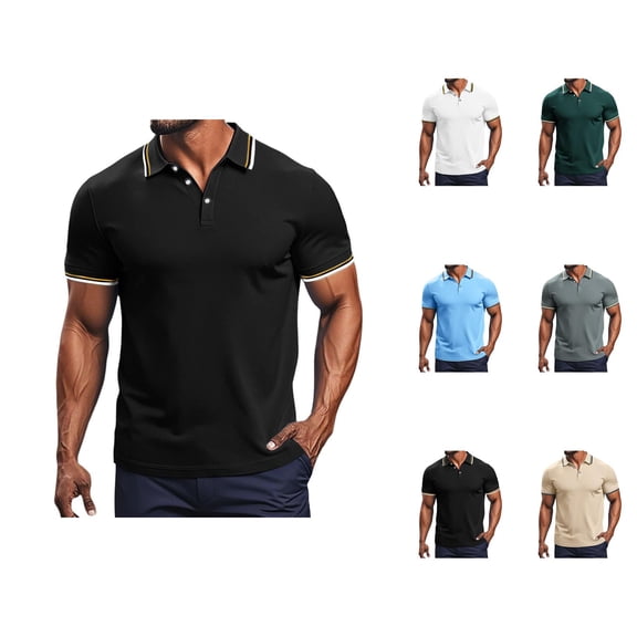 Short Sleeve Polo Shirts for Men Summer Lightweight Breathable Collared Golf Shirts Casual Work Tshirt