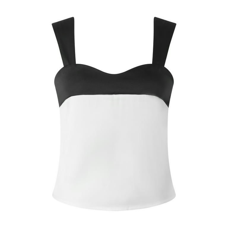 Women's Basic Cami Two Pack Tops - Black/White, Size 2X by Venus