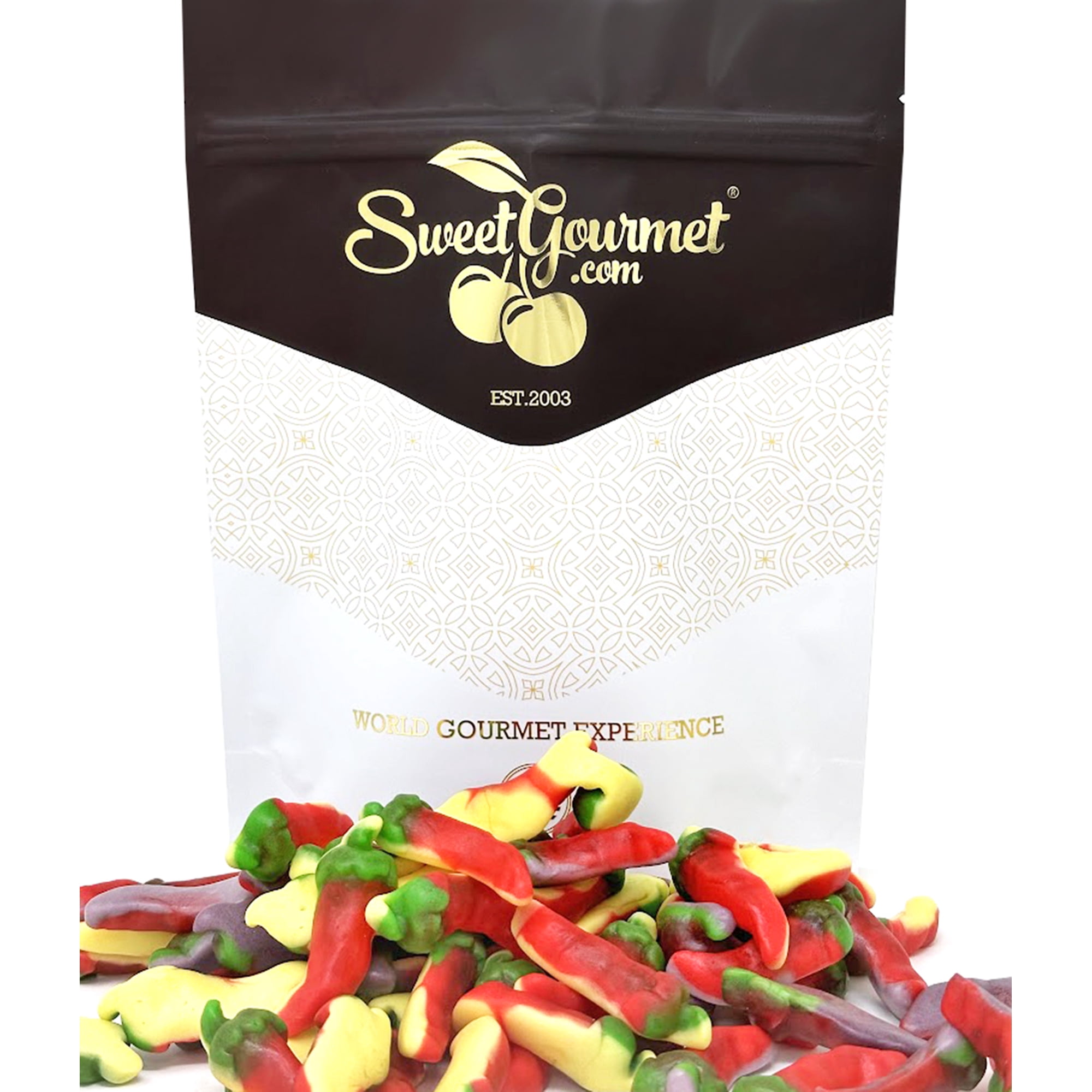 SweetGourmet Spicy Hot Fire Peppers Gummy Candy Bulk | 1 Pound