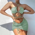 thumbnail image 3 of JoveMarine Women's Sexy Tie-Front Bikini Set Hollow Open Back Two-Piece Swimsuit with Side Ties for Summer Vacation and Beach Pool Party Mint Green S, 3 of 7