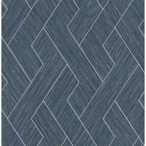 Advantage Ember Indigo Geometric Basketweave Wallpaper