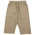 thumbnail image 3 of BLCHUNen Mens Capri Pants Cotton Linen Drawstring Elastic Lightweight Breathable Casual Shorts with Pockets, 3 of 6